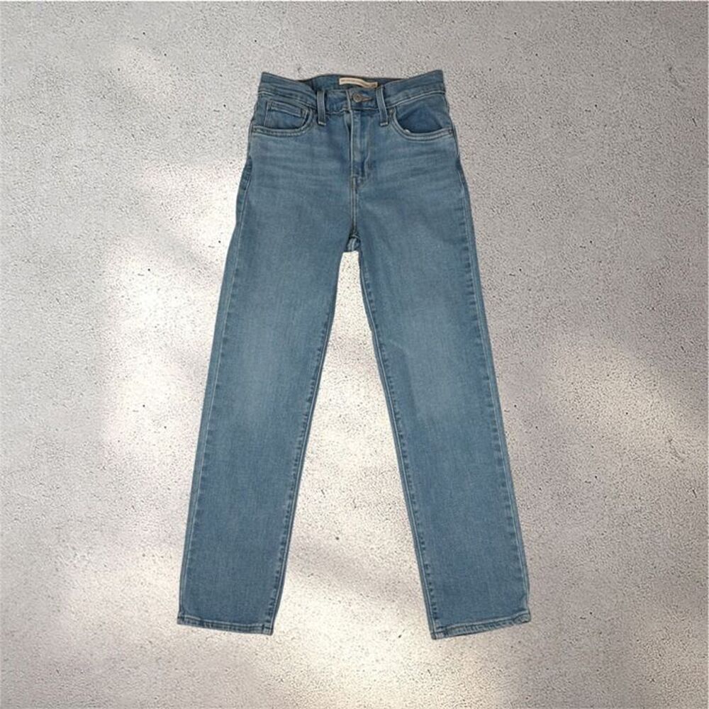 Levi's 724 High Rise Straight Crop Jeans Women's 24 Light Wash Casual Denim euc